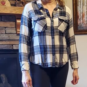 Plaid Button-Up Women's Top